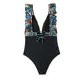 thumbnail image 3 of KOMOO One-piece Swimsuits Women Fashion Print Sleeveless Bikini Ruffle Backless Bathing Suits, 3 of 7