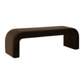thumbnail image 3 of Safavieh  Couture Caralynn Curved Waterfall Upholstered Bench (Fully Assembled) - 62"W x 18"D x 19"H Dark Brown, 3 of 5