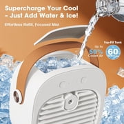 Portable AC for Car, 25W Rechargeable Portable Air Conditioners, Mini AC Unit 2 Cool Air Spray, Personal Cooling Fan with 2 Speeds, Small Room Air Conditioners for Bedroom, Office, Outdoor
