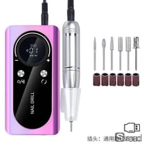 45000RPM Professional Rechargeable Nail Drill Machine, Low Noise Electric Nail File With LCD Screen, 10H Battery For Manicure, Pedicure, Salon & Home Use,PURPLE