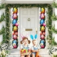 thumbnail image 2 of Happy Easter Door Banner 71x12 Inch Bunny Easter Door Porch Signs Eggs Rabbits Hanging Door Sign Welcome Hanging Flag for Wall Yard Garden Decor, 2 of 7