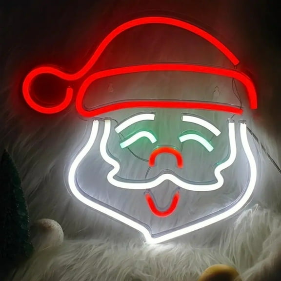 Santa Claus Neon Sign, Christmas LED Neon Signs for Wall Decor,Christmas Acrylic Neon Light Signs for Bedroom Teen Girl Kid Party