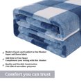 thumbnail image 5 of Plaid Soft Plush Fleece Blanket for Sofa, 60" x 78", Denim Blue and White, 5 of 8