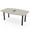 Natural Eucalyptus w/Matte Black Base with Electric, variant on 6 Person Powered Boat Shaped Conference Table With Silver Post Legs