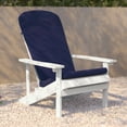 thumbnail image 3 of BizChair Set of 2 All-Weather Poly Resin Wood Adirondack Chairs in White with Blue Cushions for Deck, Porch, and Patio, 3 of 15