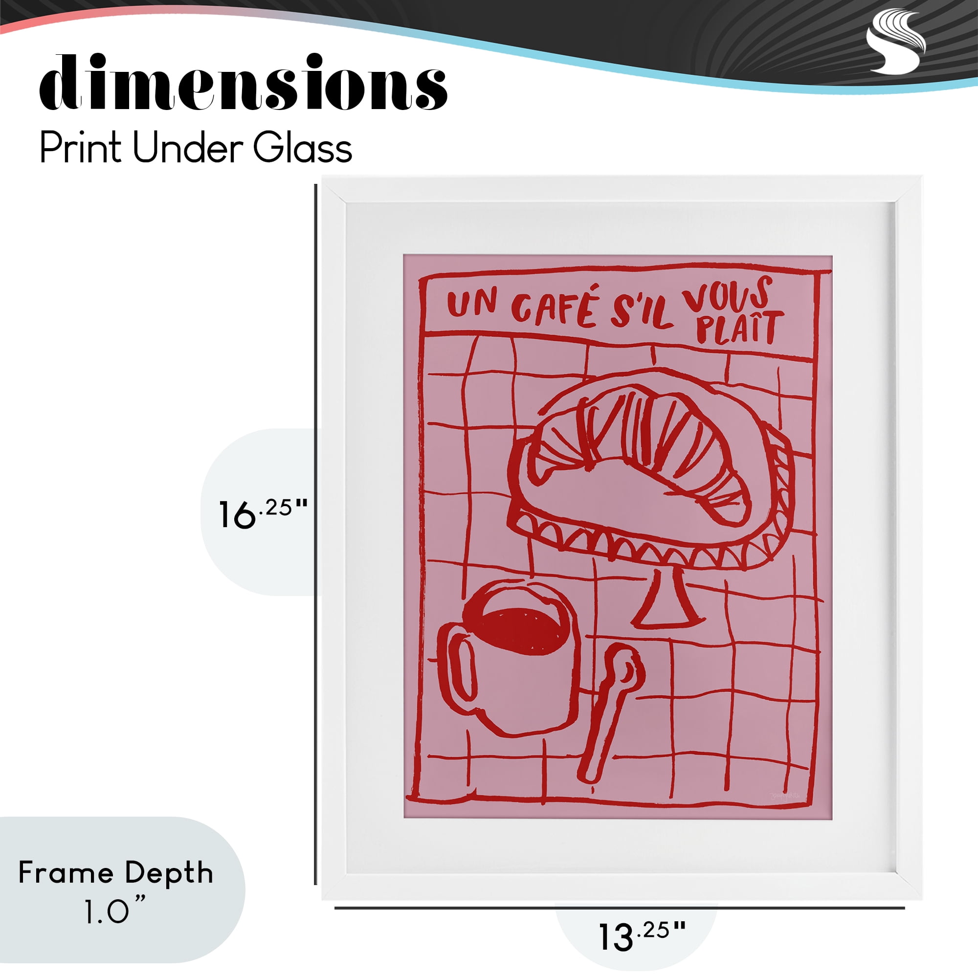 Stupell Industries Cafe Brunch Doodles White Framed Print Under Glass, design by Jenaya Jackson