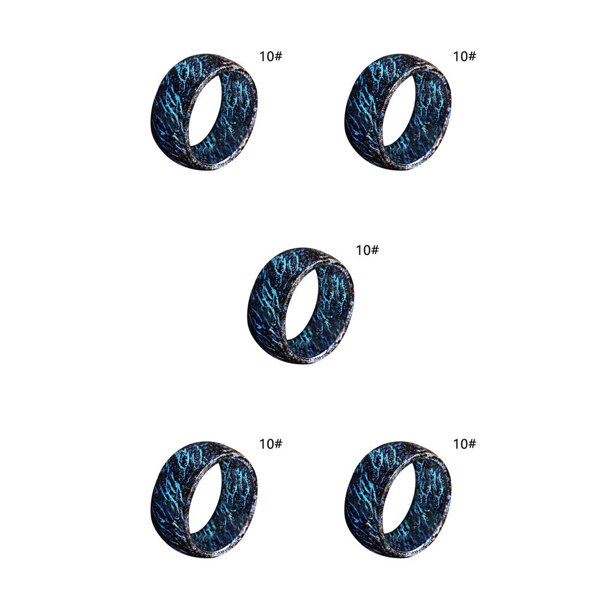 Qarigey Anillo de resina luminoso colorido a la moda para mujer y hombre, anillos brillantes fluorescentes, joyería que brilla en la negro tamaño 10 5piezas