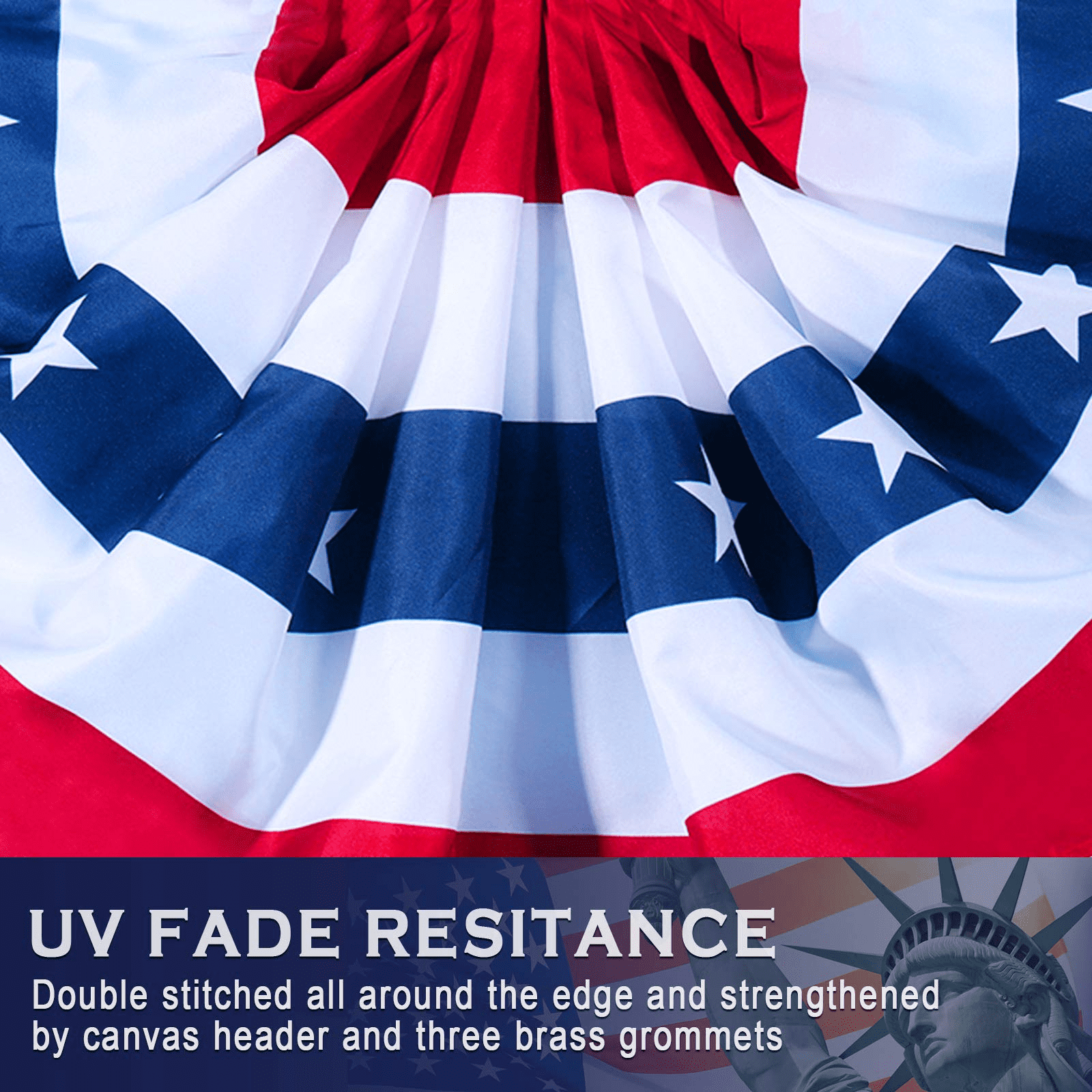 EFINNY 3 ft x 5 ft USA Pleated Fan Outdoor Flag and Banner, UV Resistant (10 Pack)