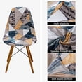 thumbnail image 2 of Mid Century Modern Dining Chair Slipcover,Stretch Shell Chair Cover Removable Washable Non-slip Soft Spandex Printed Armless Chair Protector for Living Room Bedroom Kitchen-2-C, 2 of 8