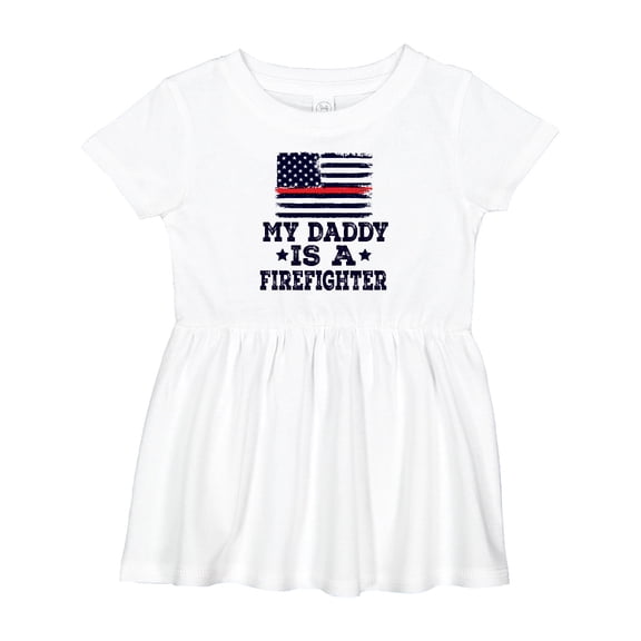 Inktastic Fireman Daddy is a Firefighter Girls Baby Dress