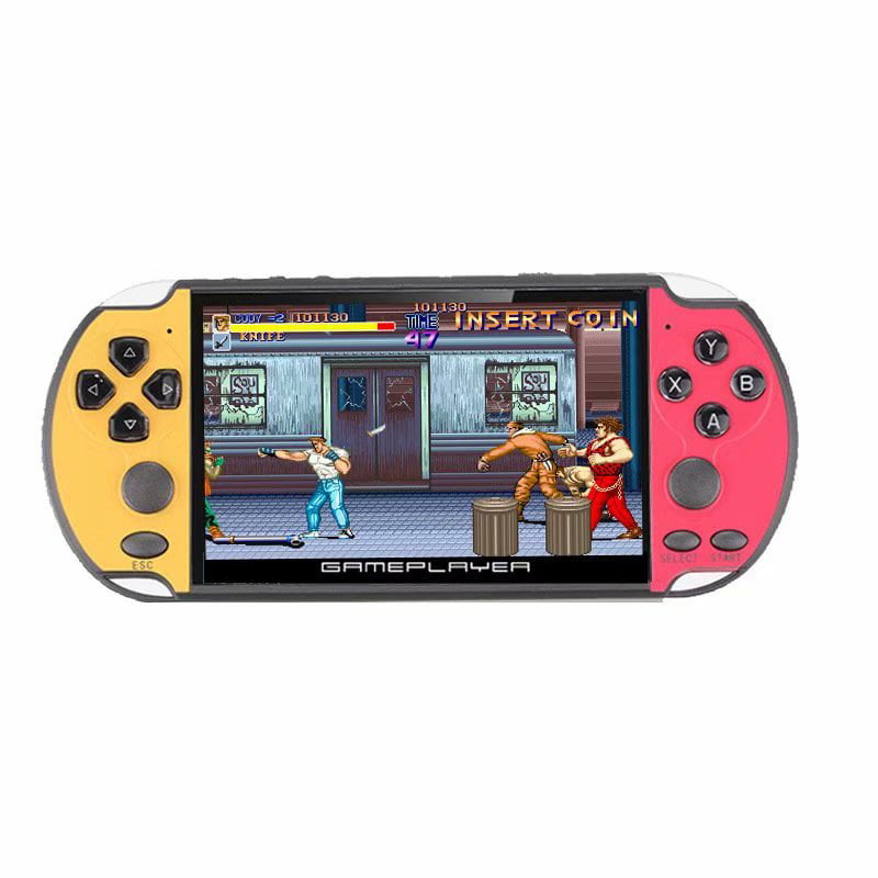 charter tidsplan Bering strædet 5.1" X7 8G ROM PSP Game Console Hand Game Machine Console LCD HD Screen  Free 300 Built-In Games Yellow&Red - Walmart.com