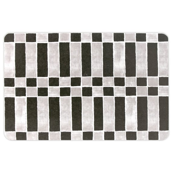 FloorPops Checker Black Stone Quick Drying Mat