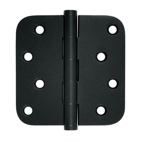 4 x 4 x 0.62 in. Radius Hinge - Black - Solid Brass - Pack of 2
