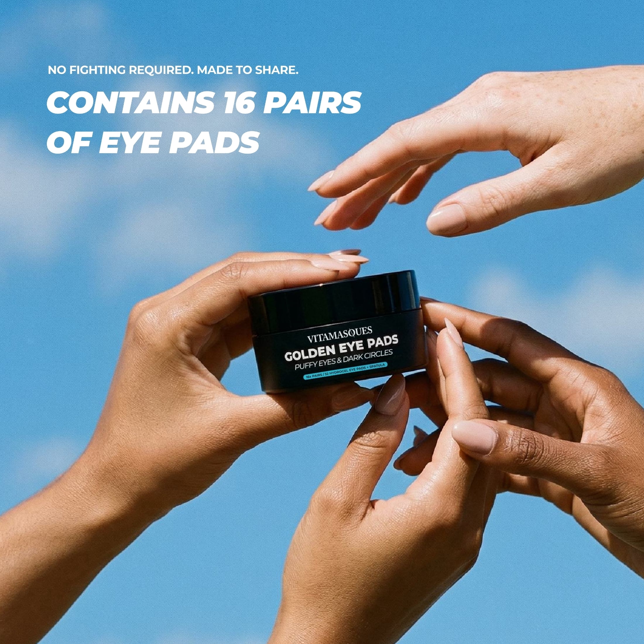 Vitamasques Golden Hydrogel Eye Pads for Puffy Eyes & Dark Circles, 16 Pairs