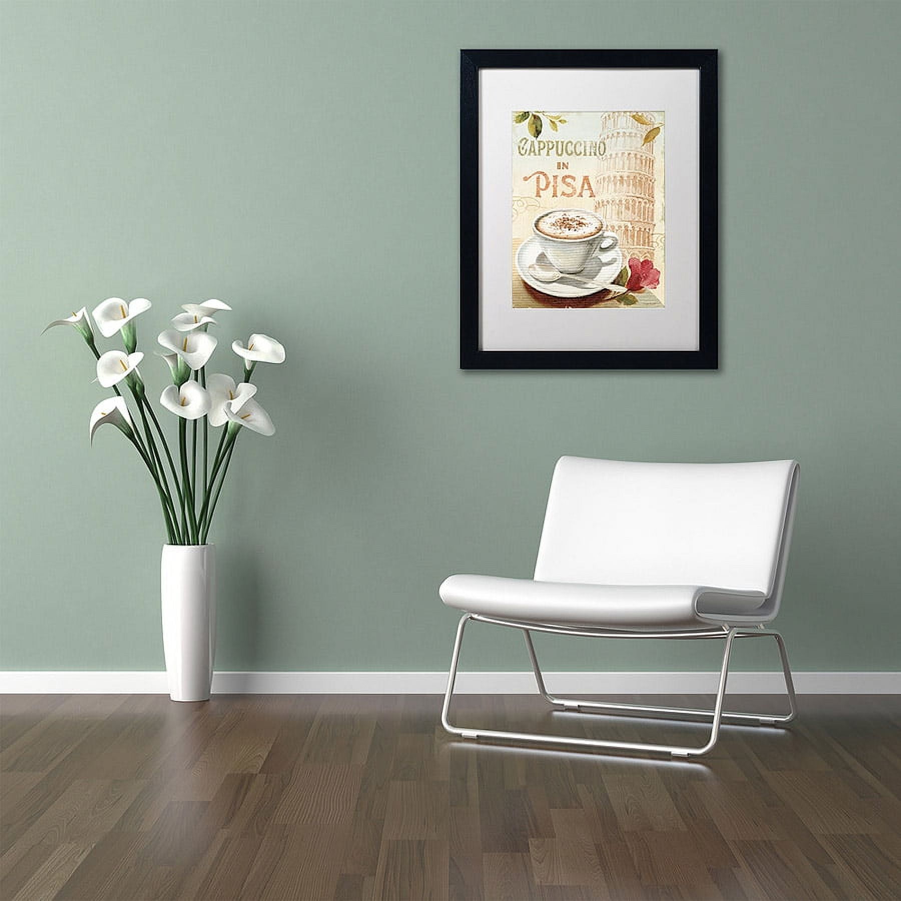 Trademark Fine Art "Cafe in Europe IV" Canvas Art by Lisa Audit, White Matte, Black Frame