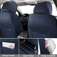 thumbnail image 5 of Car Seat Cover for NISSAN SENTRA 2019, Blue and White Car Seat Covers, Premium Leather 5 Seats Full Set With Lumbar Support Non-slip, Protect Car Seats, 5 of 8