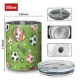 thumbnail image 4 of 12oz Coffee Tumblers Green Soccer Comic Pattern Stainless Steel Vacuum Insulated Travel Tumbler Coffee Cups Mug with Lid and Straw with Cleaning Brush for Cold & Hot Drinks, 4 of 5