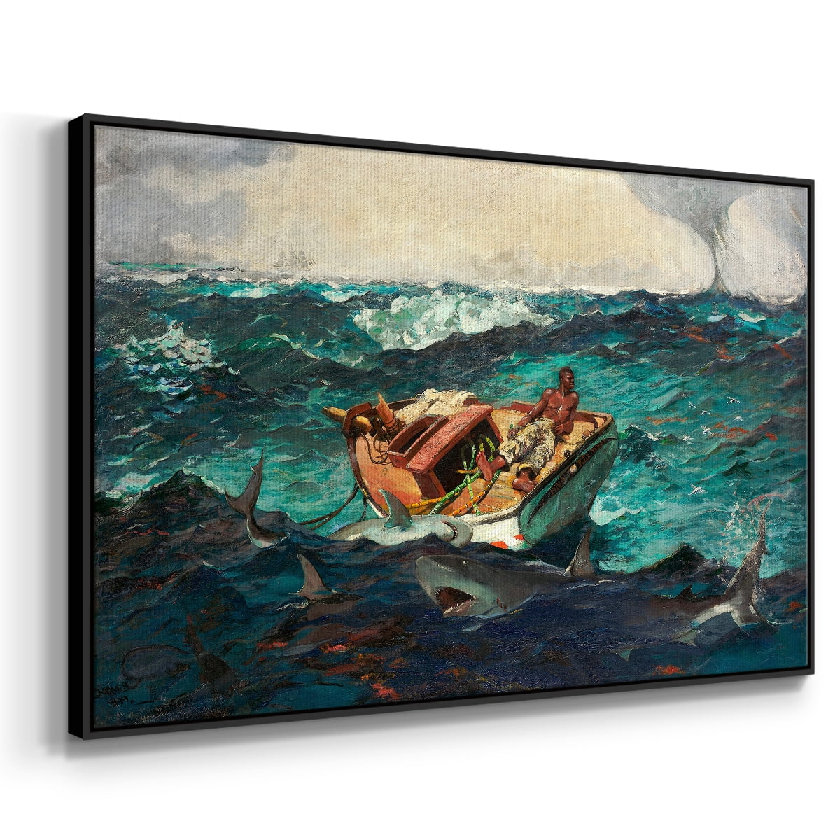 Vintage Landscape-CXXVIII By Wexford Home Framed in Black Wood Gallery Wrapped Canvas 25 in. x 37 in.