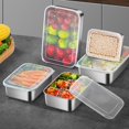 thumbnail image 6 of 4pcs Food Containers with Lids Stainless Steel Snack Containers Leak Proof Sealed Lunch Boxes Multi Purpose Food Storage Containers Stackable Reusable Oven Dishwasher Freezer Safe, 6 of 6