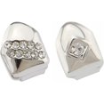 thumbnail image 1 of HAHDAXIA 2 Pcs Iced Out Diamond Teeth Grillz for Hip Hop Grills for Your Teeth Top and Bottom, Rapper Costume Cosplay Teeth Jewelry and Accessories - for Photo Video Shoots, Clubbing, 1 of 2