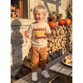 thumbnail image 3 of Cjfdfy Toddler Baby Boy Thanksgiving Outfit Little Turkey Homemade Rolls Print Long Sleeve Sweatshirt And Pants Cute My First Thanksgiving Holiday Fall Winter Outfit 6M-4Y  ﻿, 3 of 9