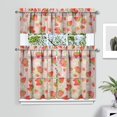 thumbnail image 2 of Kitchen Curtains 36 Inch Short - 3 Panel Set Strawberry Print, Rod Pocket Window Curtains 100% Polyester, Cute Fruit Valance for Farmhouse, Cafe, Living Room, Bedroom, Easy Wash, 2 of 6