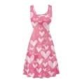 thumbnail image 4 of Renewold Pink Hearts Summer Sleeveless Tank Dresses for Women Valentine's Day Gifts Skin Friendly Round Neck Pleated Swing Sundress Size XL Casual Dresses, 4 of 6