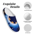 thumbnail image 5 of Haiem Blue Casino Print Women's Fuzzy Memory Foam House Slipper Cozy Home Footwear Non-slip Winter Slippers-39/40, 5 of 7