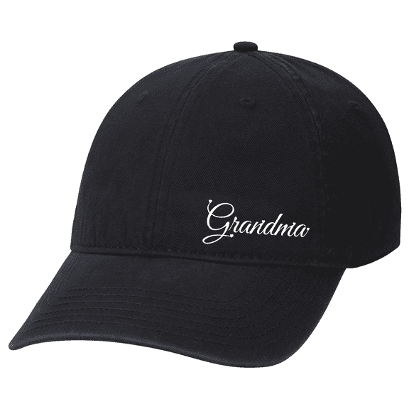 Womens Cute Heart Names In Cursive Mother's Day Embroidered Black Otto Baseball Cap-Grandma
