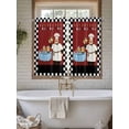 thumbnail image 7 of Kitchen Curtains 45 Inches length, Chef Window Treatment Curtain Drapes, Cartoon Red Food Cooking Black White Buffalo Check Lightweight Window Panels for Living Room Bedroom, 52"x45", 2 Panels, 7 of 7