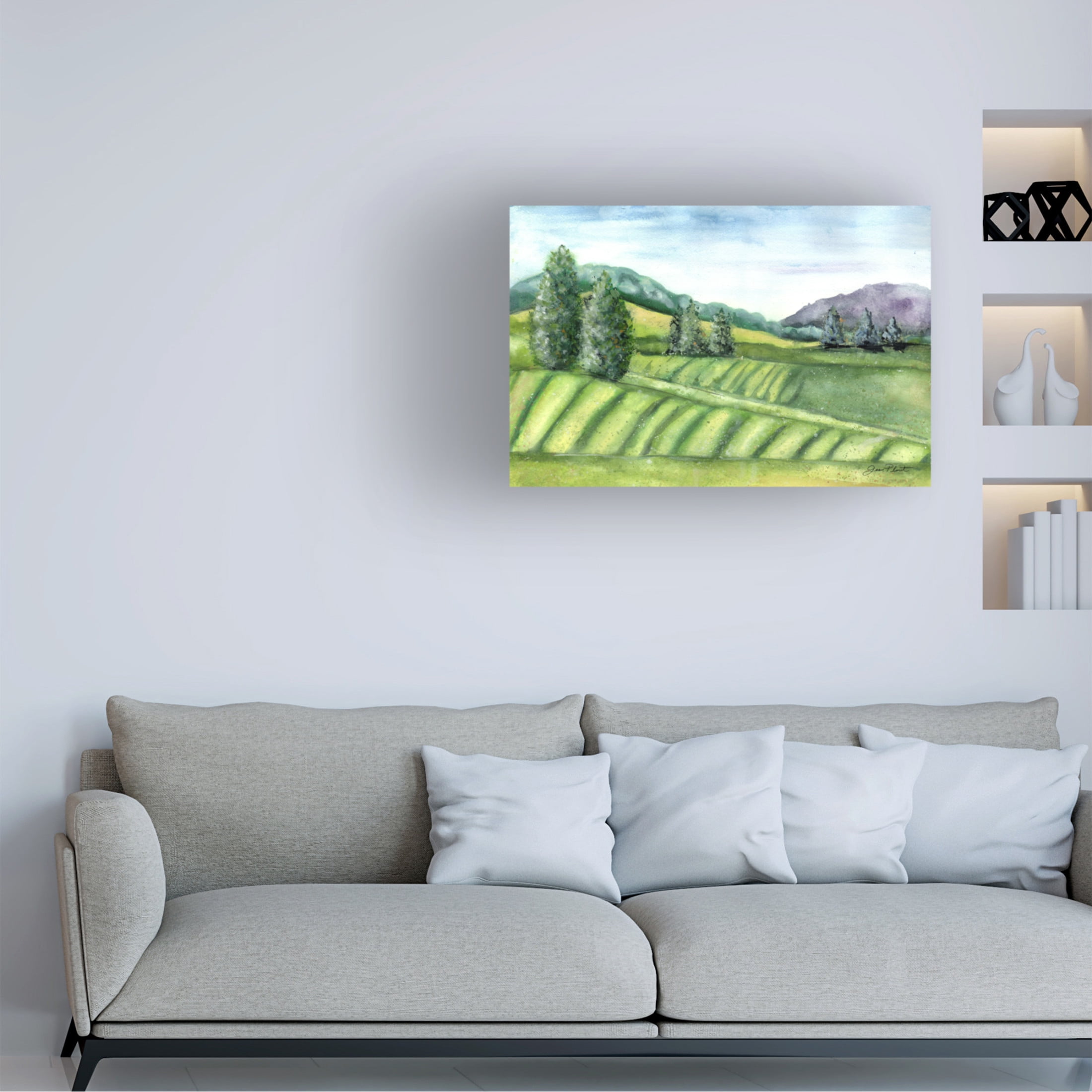 Canvas Wall Art - Jean Plout 'Rolling Landscape' Wall Art for Living Room, Bedroom, or Office Décor by Trademark Fine Art - 19 x 12 Inches