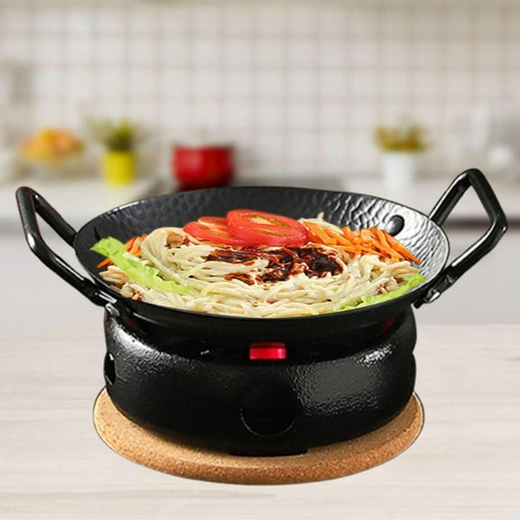 LOVIVER Camping Shabu Hot Pot Fast Heating Griddle Pan for Picnic Camping Restaurant Black