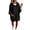 Black, variant on Yigetop Women's Oversized Short Sleeve Hoodie Dress, Loose Casual Sweatshirt Dress with Side Pockets Black L