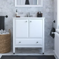 DHP Metcalfe 30 Inch Bathroom Vanity with Sink, White