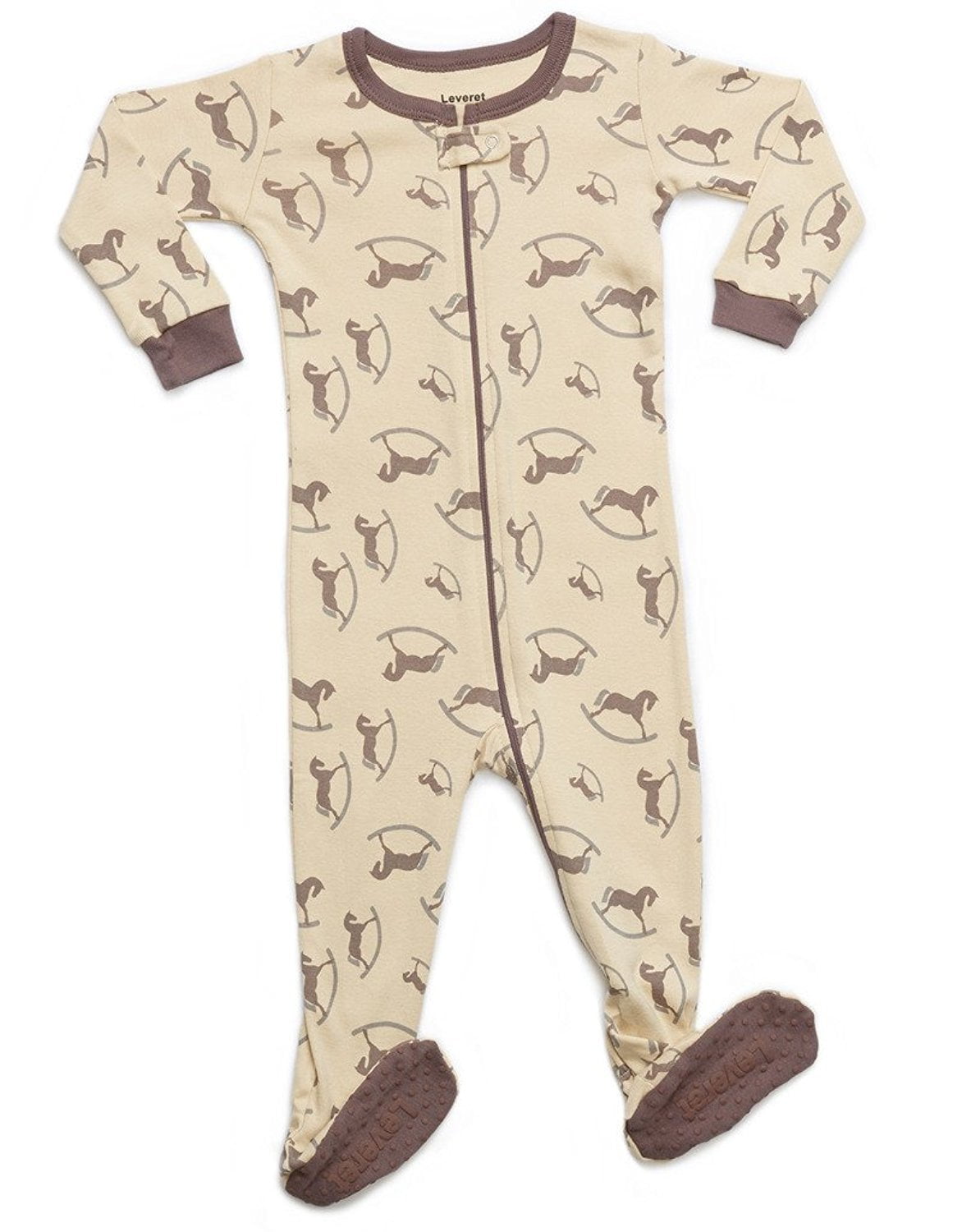 Leveret Organic Cotton Rocking Horse Footed Pajama Sleeper 612 Months