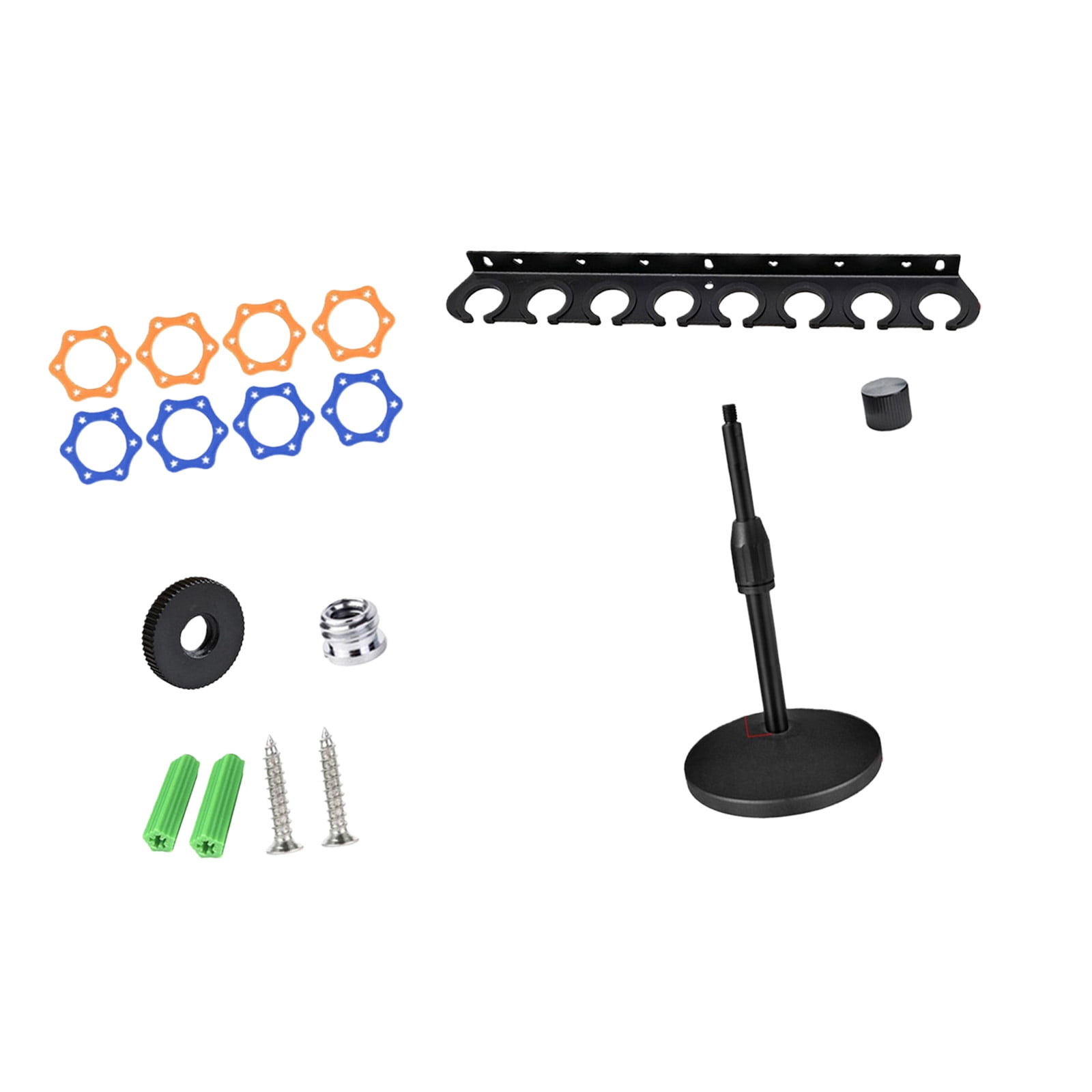 Metal Microphone Holder Compatible Various Microphones Includes Desktop Stand and Storage Tray Durability