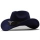 thumbnail image 1 of West-sombrero de vaquero para Hombre, gorro de lana negra para mujer, sombrero de Jazz para vaquera, sombrero grande para Hombre, 56-58Cm, 1 of 4