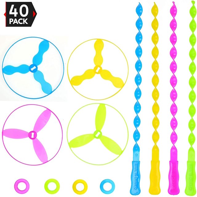 Discos voladores - Platillos volantes de disco giratorio para obsequios y premios de fiesta - 40 juegos - -