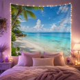 thumbnail image 2 of Sunny Tropical Beach and Mountain Tapestry, 2 of 7