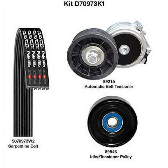 Dayco D70973K1 - Serpentine Belt Drive Component Kit Fits select: 1997-2001 DODGE RAM 1500, 1997-2003 DODGE DAKOTA