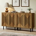 thumbnail image 4 of Tribesigns Set of 2 Sideboard Buffet Cabinet with Storage, 59" Storage Cabinet with Doors & Adjustable Shelves, for Living Room, Kitchen, Rustic Brown, 4 of 10