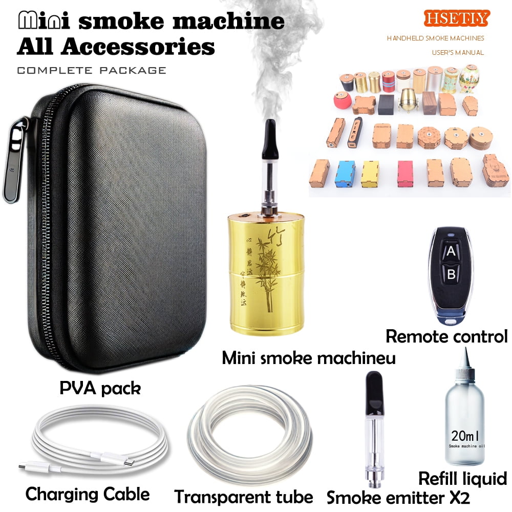 Mini Handheld Metal Fog Machine Handmade Rechargeable Remote Control Smoke Machine Smoke Maker for Videos Photography Outdoor Activities Party