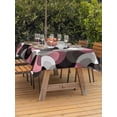 thumbnail image 3 of Outdoor Tablecloth with Umbrella Hole for Patio/Picnic/Party/Camping, Pink Grey Abstract Waterproof Table Cloth Rectangle Table Cover Washable, Modern Geometric Ombre Artwork (60"x 102"), 3 of 8
