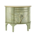 thumbnail image 3 of Christopher Knight Home Vintage Hand-Painted Half Moon Accent Storage Cabinet with Floral Design, Soft Green, 3 of 11