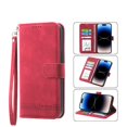 thumbnail image 2 of Wallet Case for iPhone 17 Pro Flip Phone Case with Card Slots, Cash Pocket, Kickstand, Magnetic Closure & Wrist Strap, TPU Soft Shell Cover Red, 2 of 6