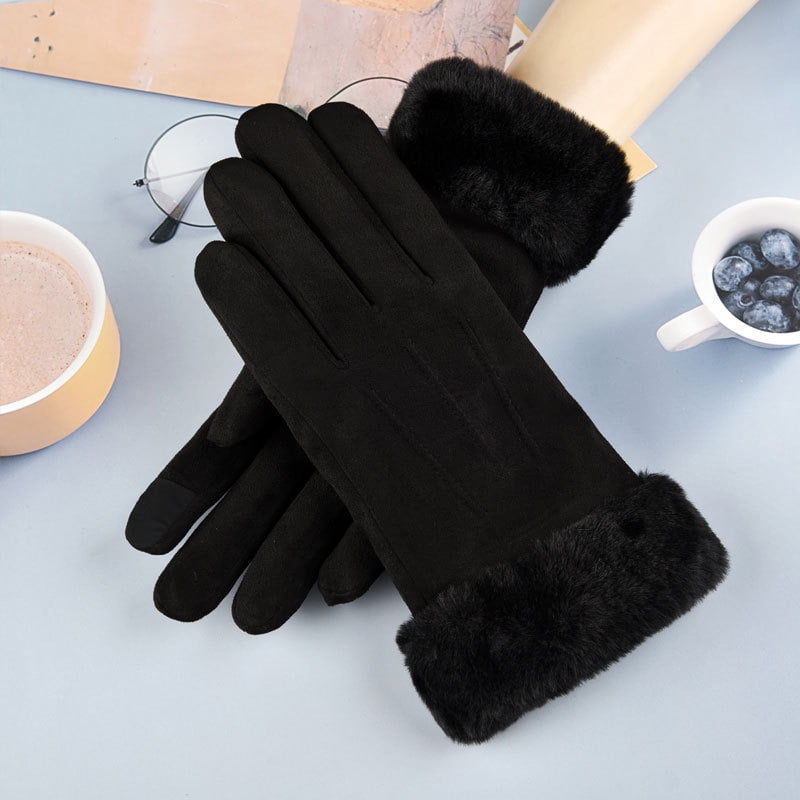 Buy Chanel Gloves Warm And Velvet Riding And Driving Wind And Cold  Protection Ladies Gloves Camellia Decorative Fashion Touch Screen Gloves ｜ Gloves-Fordeal | Cute Rabbit Ear Style Hanging Neck Gloves Winter Plus