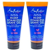 Tea Tree Oil & Shea Butter Hi-Def Foamless Shave Gel by Shea Moisture for Men - 6 oz Shave Gel - Pac