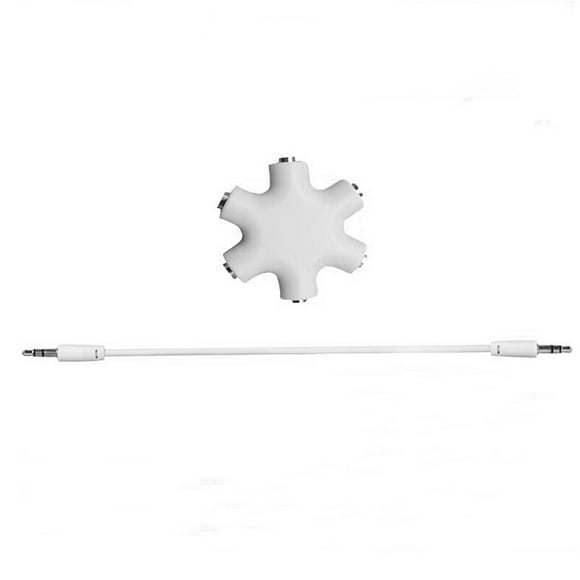 Thinson Audio Splitter 3.5mm Audio Adapter 1 to 5 Splitter Phone Laptop Computer 3.5mm Converter, White