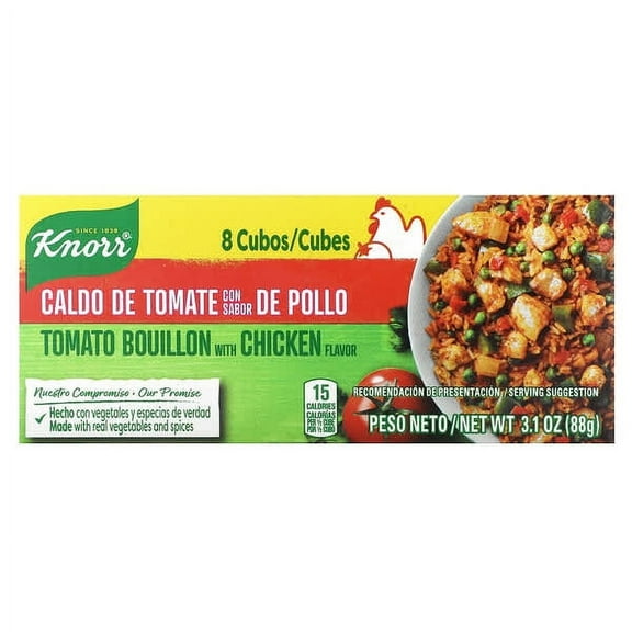 Knorr, Tomato Bouillon with Chicken Flavor, 8 Cubes, 3.1 oz Pack of 2