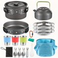 thumbnail image 1 of Bamboohart 22pcs Camping Cookware Kit Camping Utensils Cooking Set Camping Pot Pan Cooking Set Camp Cookware Set with Mesh Bag for Outdoor Camping Hiking Backpacking 13 Person, 1 of 6